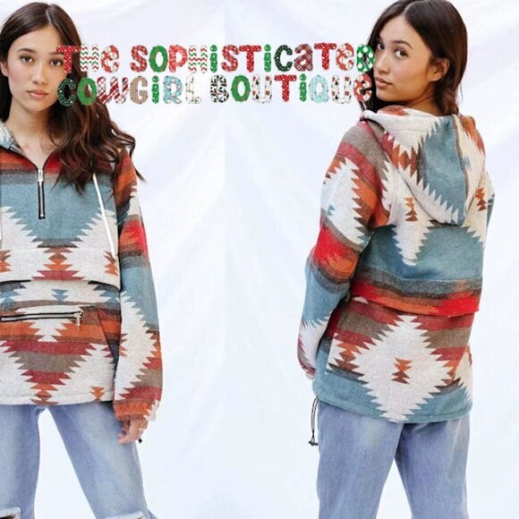 THE CHUMANI LADIES AZTEC PRINT HOODIE - Picture 2 of 6